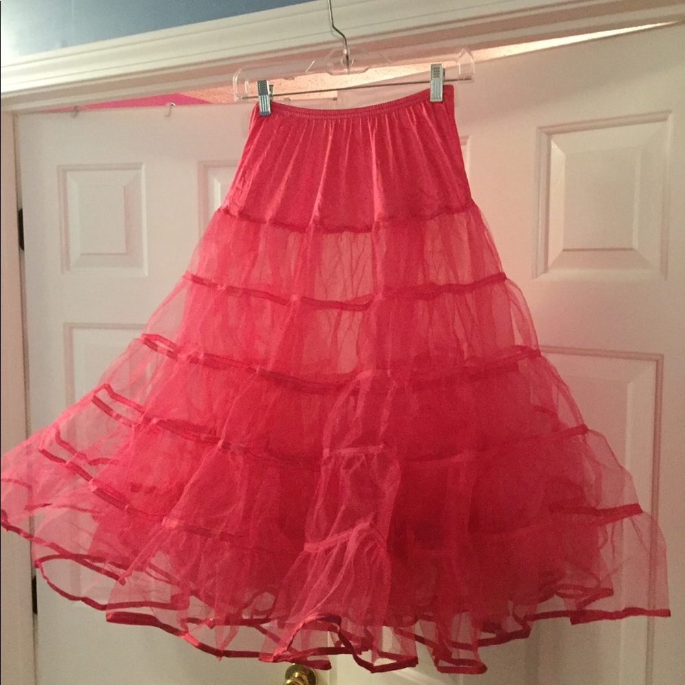 Tea-length Raspberry Petticoat